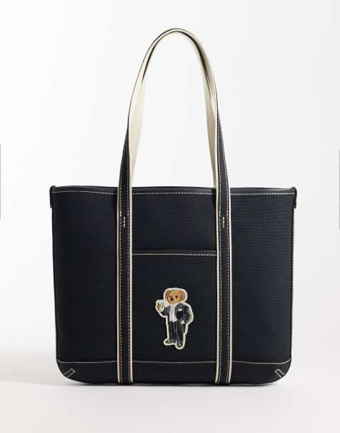 Polo Ralph Lauren petit cabas à imprimé ours noir - view 1
