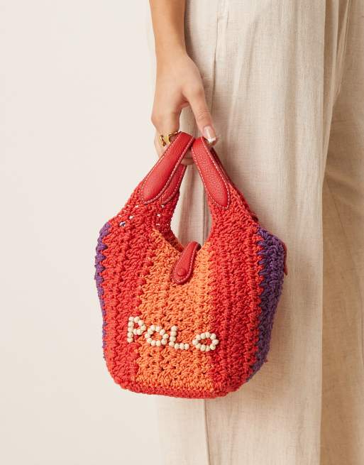 Polo Ralph Lauren - Petit sac au crochet avec perles - Rouge, 2 de 4