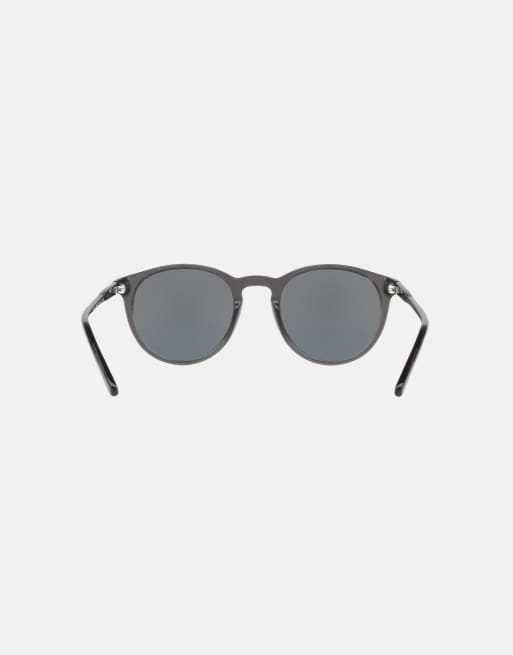 Polo Ralph Lauren Ph4110 phantos sunglasses with grey mirrored lens in shiny black crystal, 2 of 4