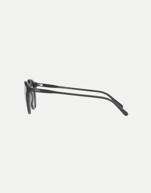 Polo Ralph Lauren Ph4110 phantos sunglasses with grey mirrored lens in shiny black crystal, 4 of 4