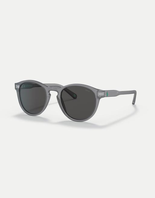 Polo Ralph Lauren – Ph4172 Phantos – Sonnenbrille in mattem, transparentem Dunkelgrau mit grauen Gläsern 