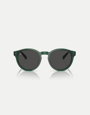 Polo Ralph Lauren Ph4192 round sunglasses with grey lens in shiny transparent green