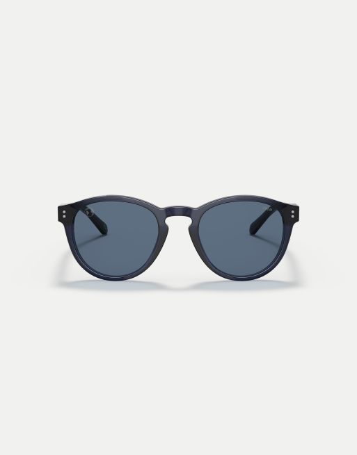 Polo Ralph Lauren - Phantos - Occhiali da sole blu trasparente lucido con lenti blu , 3 di 4