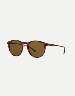 Polo Ralph Lauren Phantos sunglasses with green lens in havana-Brown