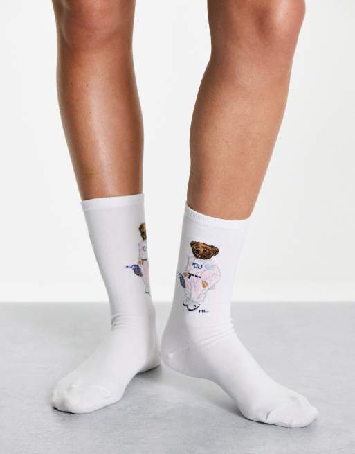 Polo Ralph Lauren picnic bear socks in white | ASOS