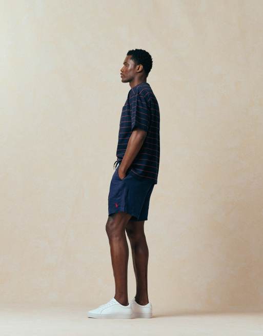 Polo Ralph Lauren piece dyed linen shorts in navy, 4 of 5