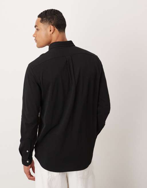 Polo Ralph Lauren – Pikee-Hemd in Schwarz mit Markenlogo, 3 von 5