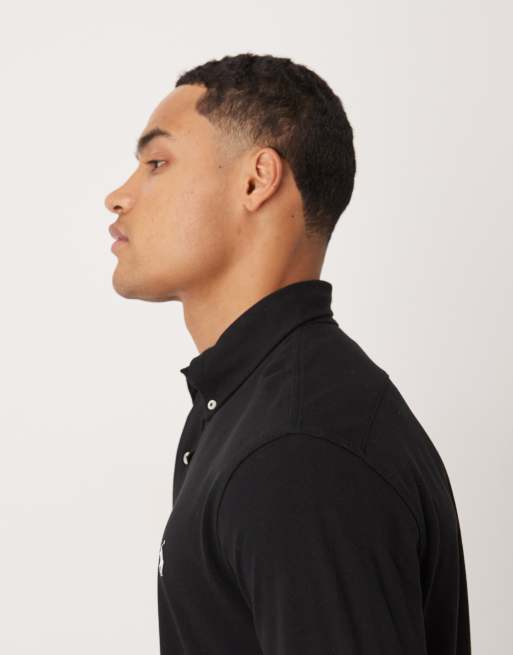 Polo Ralph Lauren – Pikee-Hemd in Schwarz mit Markenlogo, 4 von 5