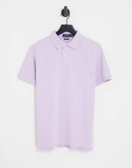 Polo Ralph Lauren – Pikee-Polohemd in Flieder mit Polospieler-Logo, in regulärer Passform