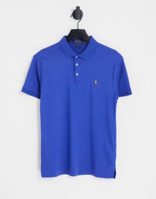 Polo Ralph Lauren pima cotton polo slim fit with multi pony logo in navy