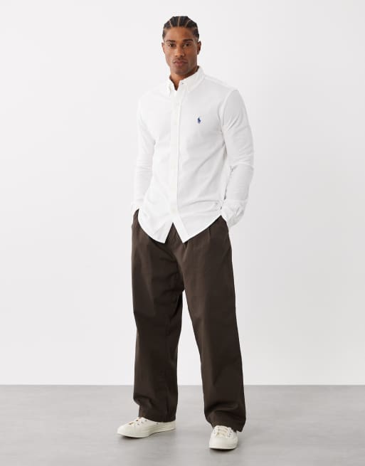 Polo Ralph Lauren - Piqué overhemd met icon-logo in wit, 2 van 5
