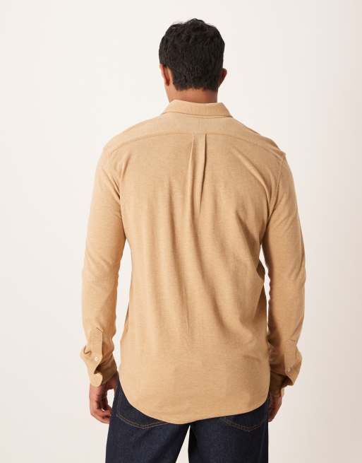 Polo Ralph Lauren - Piqué overhemd met icoonlogo in gemêleerd camel, 3 van 5