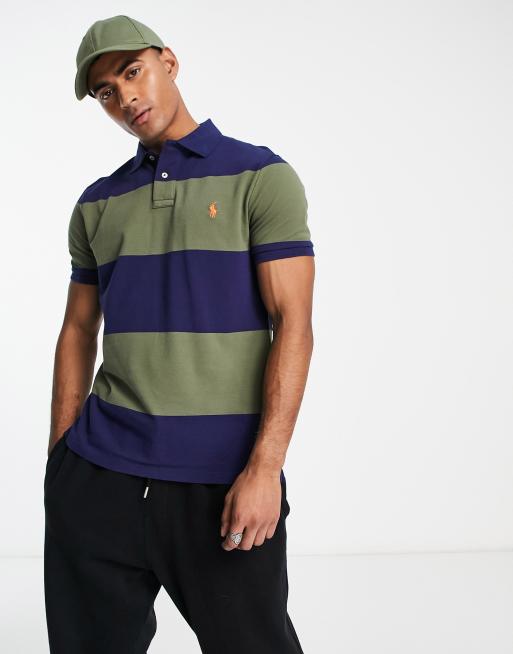 Polo Ralph Lauren - Piqué polo met kleurvlakken en iconisch logo in marineblauw en donkergroen