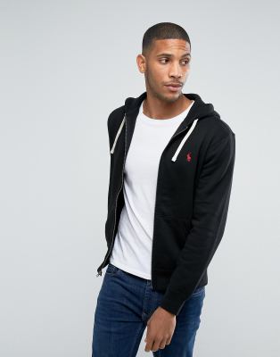 black zip up hoodie polo