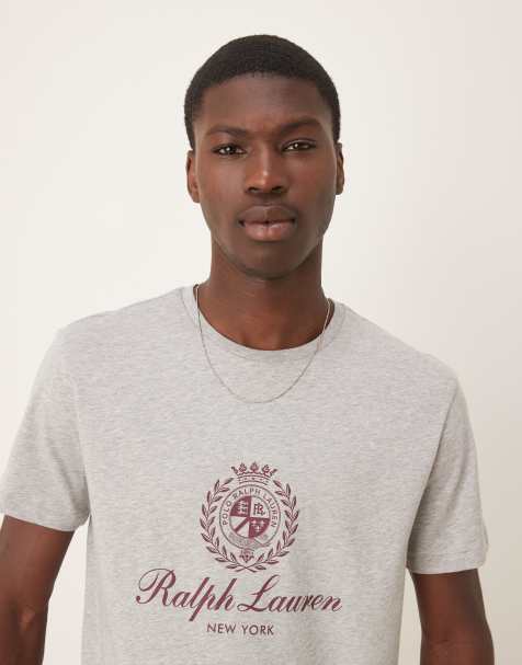 Polo Ralph Lauren – Plastisol Crest – Grafitowy melanżowy T-shirt z logo - view 1