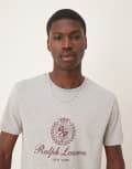 [Polo Ralph Lauren] Polo Ralph Lauren plastisol crest logo t-shirt in charcoal marl-Grey L Charcoal marl