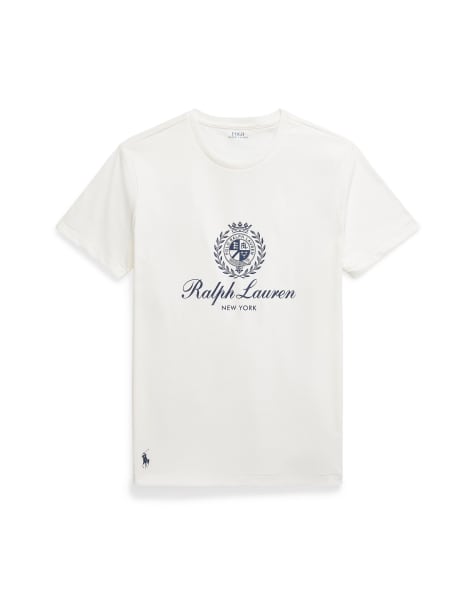 Polo Ralph Lauren plastisol crest logo t-shirt in off white - view 1