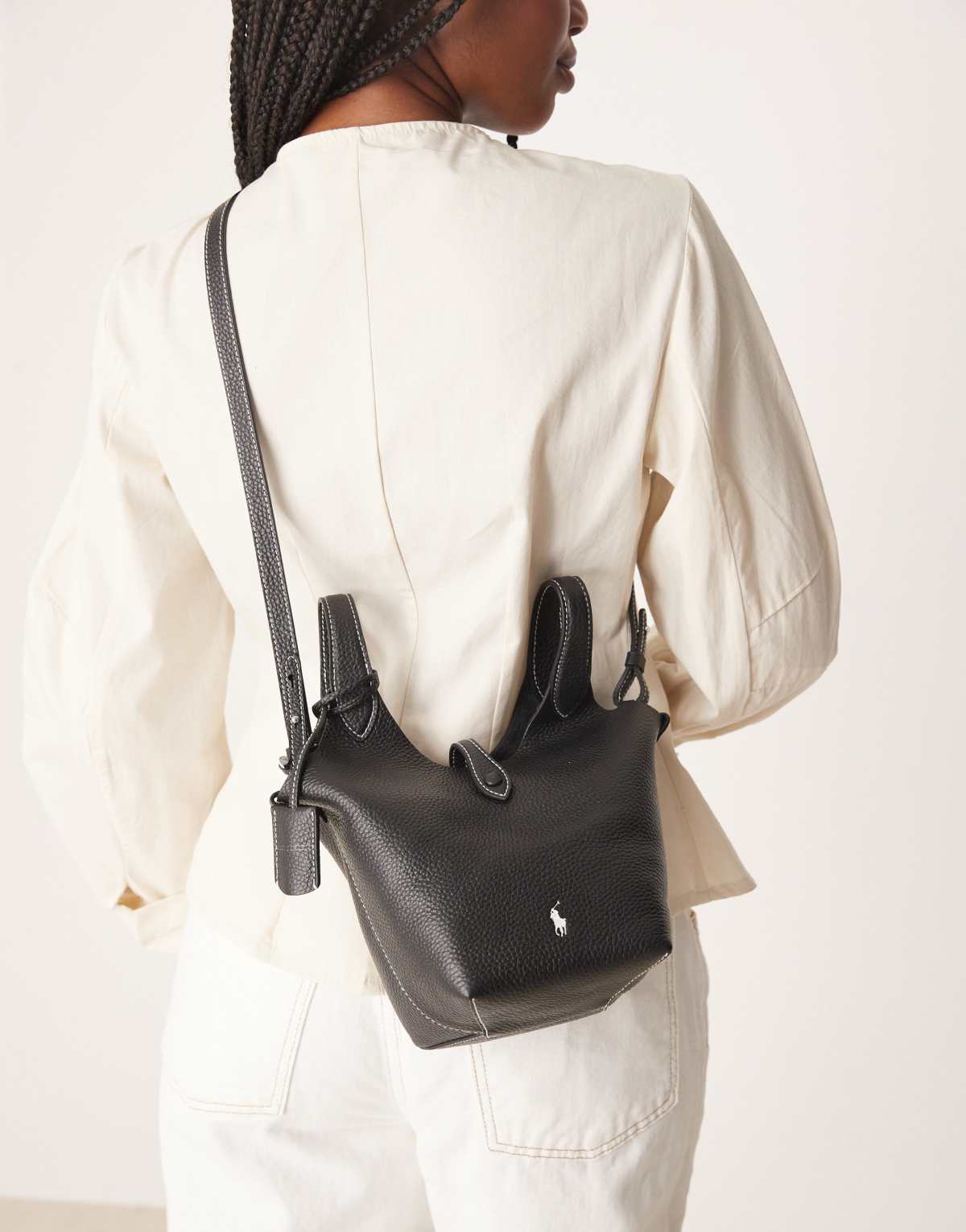 Polo Ralph Lauren Play 100% leather small crossbody bag in black