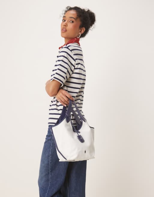 バッグ Polo Ralph Lauren Canvas Leather Bag Leather bag with knitted motifs brand POLO RALPH LAUREN