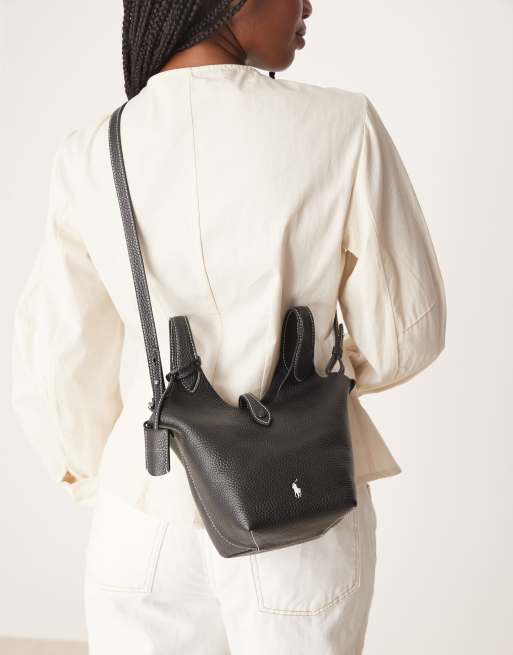 Polo Ralph Lauren - Play - Kleine crossbody tas van 100% leer in zwart