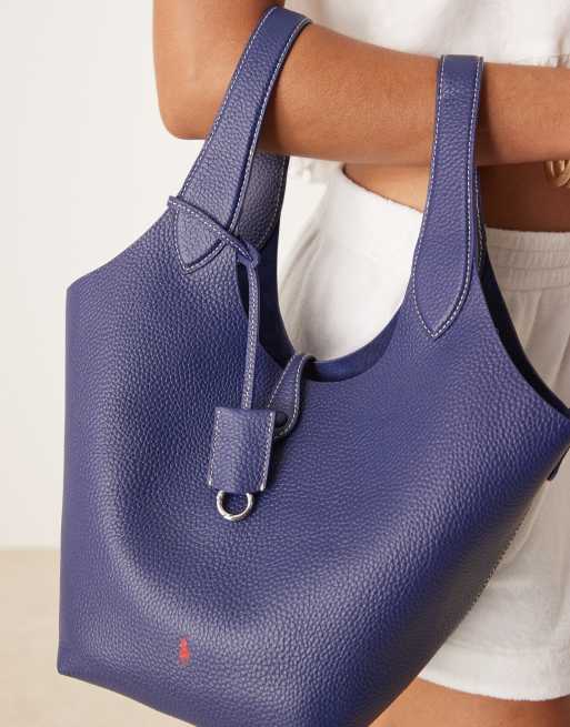 Polo Ralph Lauren Play pebble 100% leather medium tote bag in ink, 3 of 4