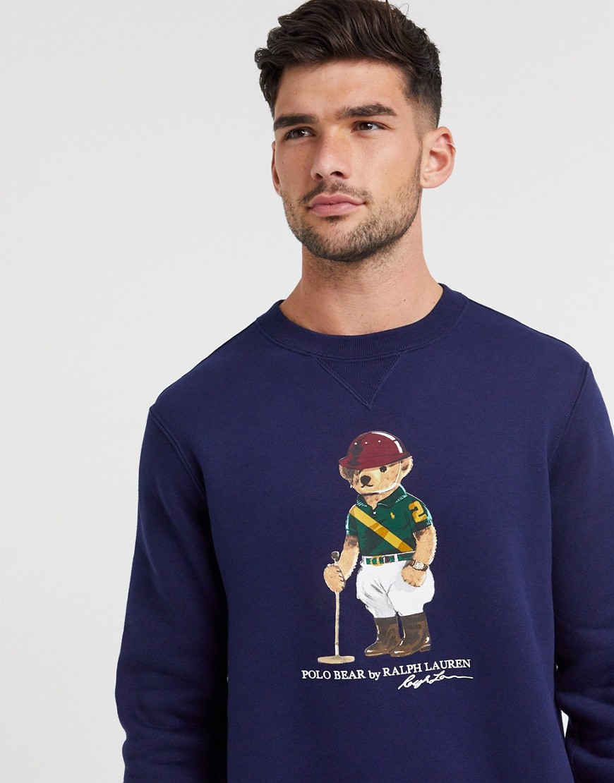Polo Ralph Lauren – Player bear – Marinblå sweatshirt med logga