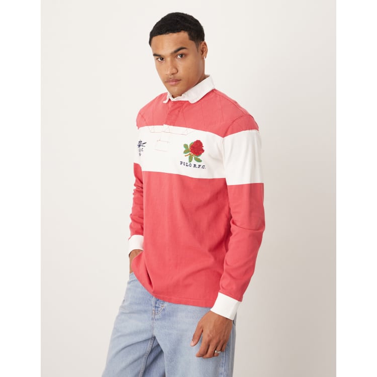 Polo Ralph Lauren player chest stripe and back number rugby polo