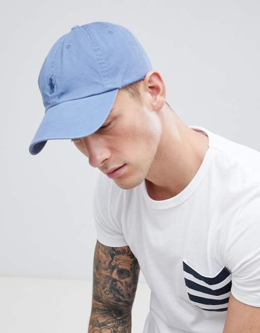 Polo Ralph Lauren player logo baseball cap in light blue | ASOS