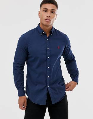 navy polo button down