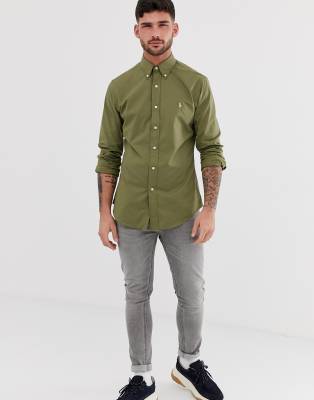 khaki green ralph lauren shirt