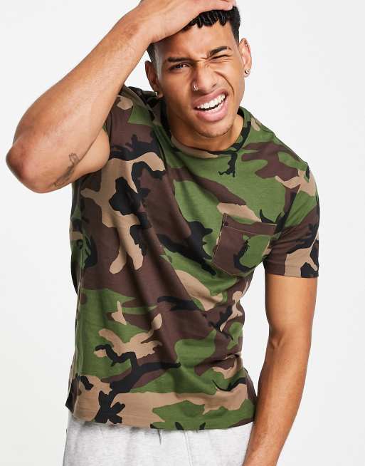 Polo Ralph Lauren player logo camo print t-shirt in green