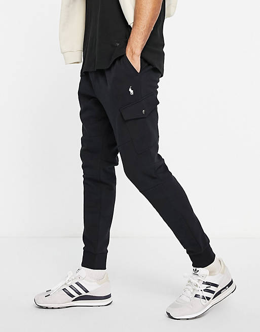 Polo Ralph Lauren player logo cargo sweatpants in black
