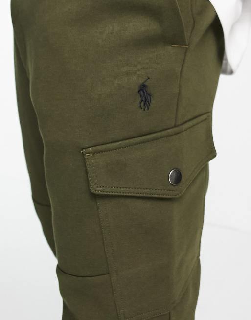 Polo Ralph Lauren player logo cargo sweatpants in olive green