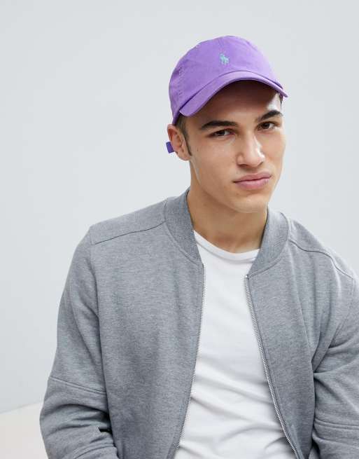 Polo Ralph Lauren Player Logo Cotton Baseball Cap in Purple | ASOS