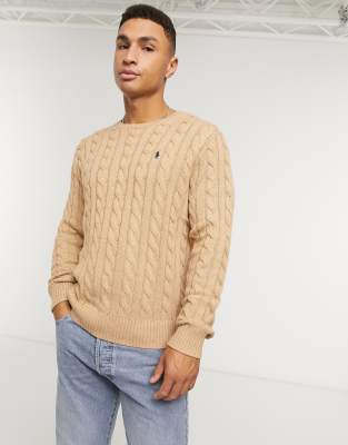 cable knit beige sweater