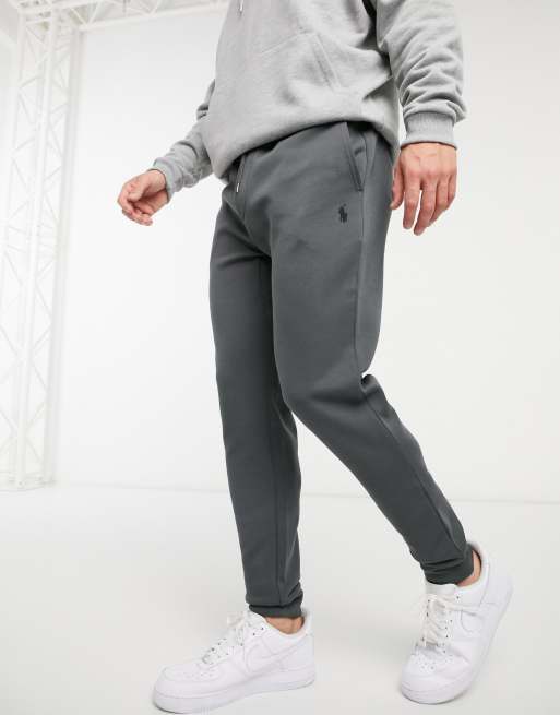 Polo Ralph Lauren player logo cuffed sweat pants in charcoal grey