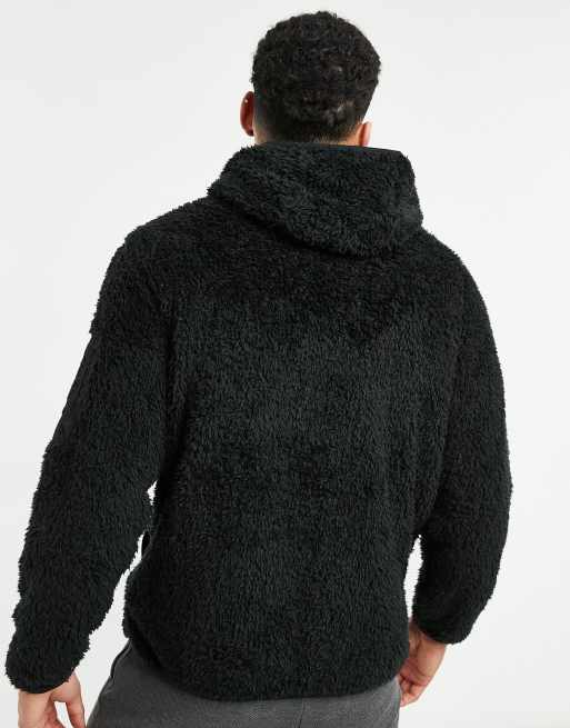 Polo Ralph Lauren player logo curly sherpa full zip hoodie in polo black |  ASOS