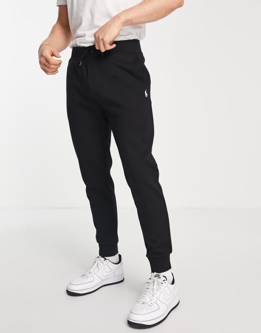 Polo Ralph Lauren player logo double tech joggers in black | ASOS