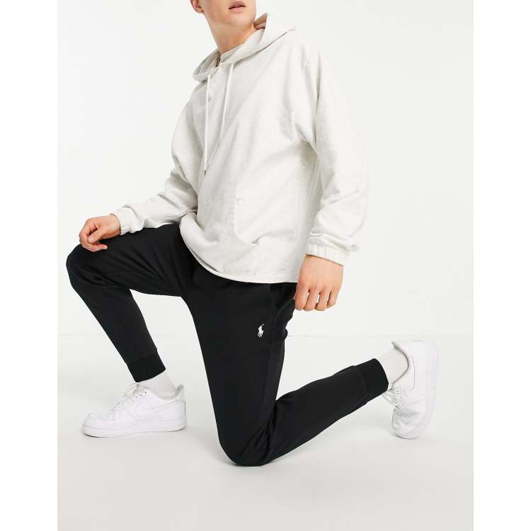 Polo Ralph Lauren player logo double tech joggers in black | ASOS