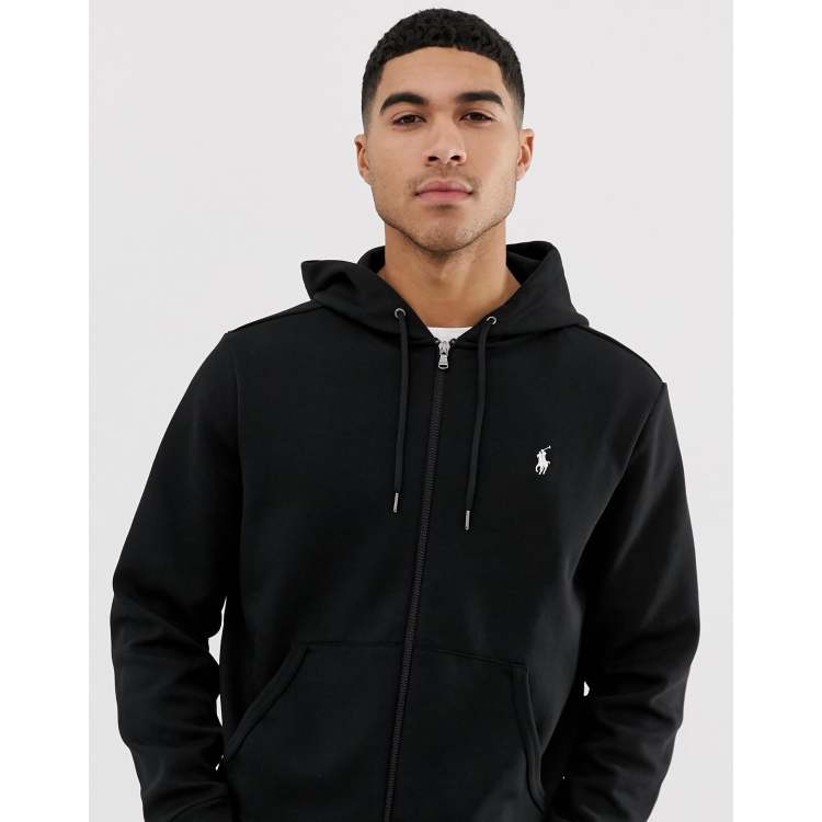 Polo Ralph Lauren player logo full zip hoodie in black | ASOS