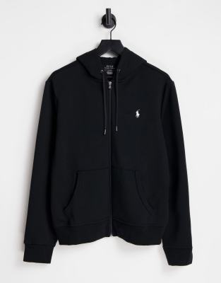 Polo Ralph Lauren Player Logo Full Zip Hoodie In Black