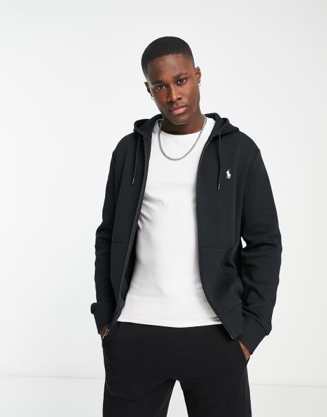 Polo Ralph Lauren player logo full zip hoodie in black - view 1