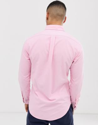 ralph lauren slim fit oxford shirt pink