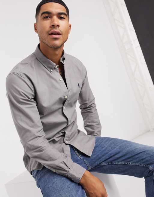 Gray store oxford shirt