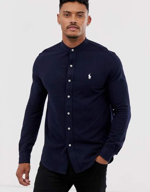 Polo ralph lauren grandad collar long store sleeve shirt