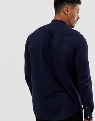 polo ralph lauren grandad collar long sleeve shirt