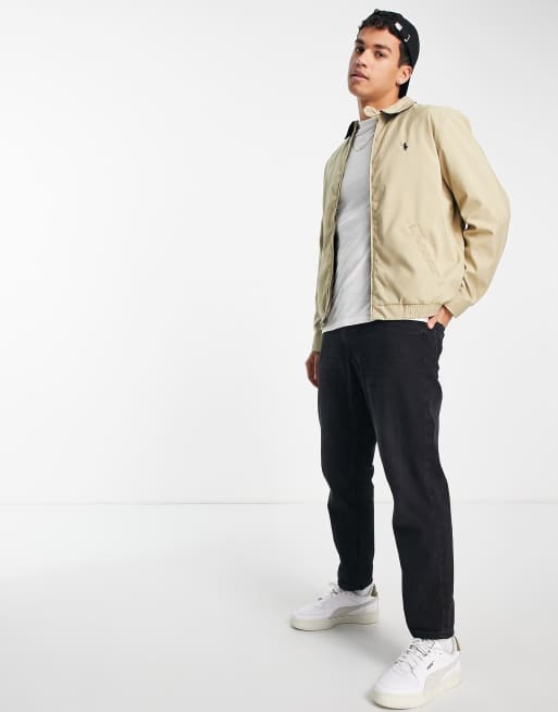 Polo Ralph Lauren player logo harrington jacket in khaki beige ASOS