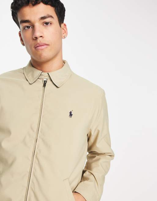 Polo Ralph Lauren player logo harrington jacket in khaki beige | ASOS