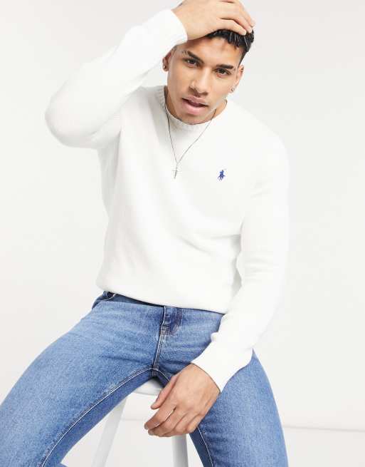 Mens white 2025 ralph lauren jumper