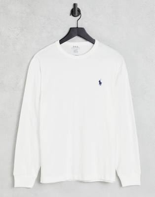 Polo Ralph Lauren player logo heavyweight long sleeve t-shirt classic  oversized fit in white